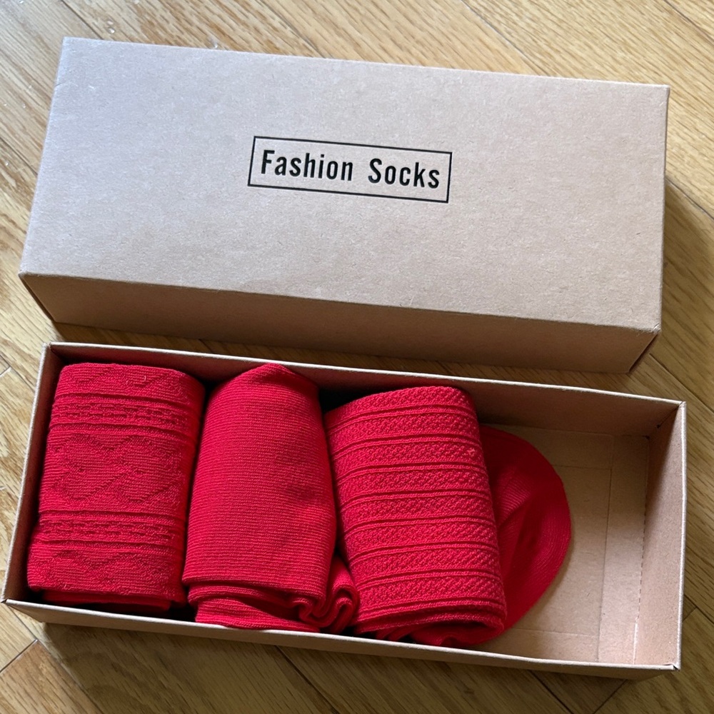 New Kids Lot of 3 Pairs - Red Sock Set - 100% Cotton